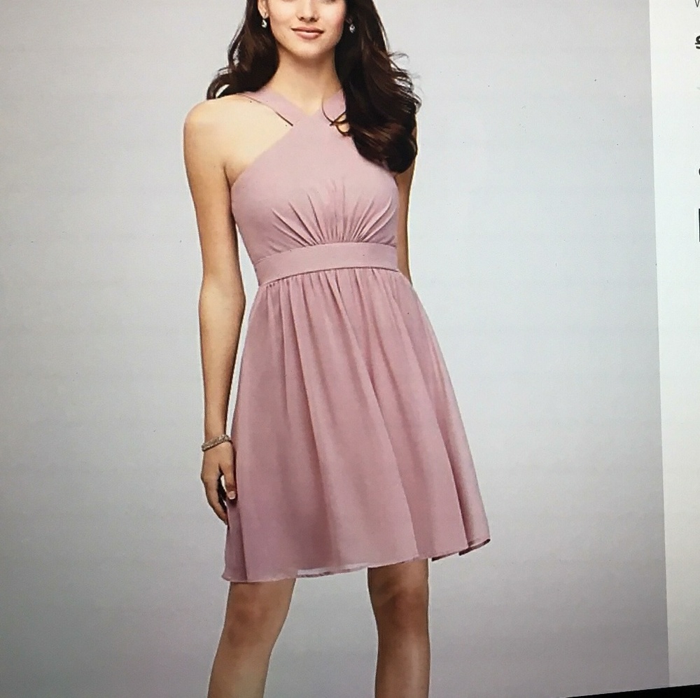 Davids Bridal dusty rose dress